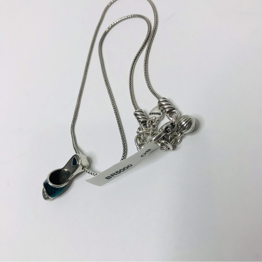 New BRIGHTON Silver Green Shoe Charm Necklace - Picture 3 of 5